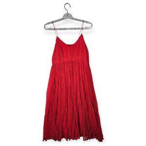 HD in Paris Anthropologie Vibrant Red Strappy Midi Dress Size US 0
